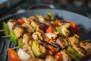 Veganes Schaschlik mit Pfeffersoße