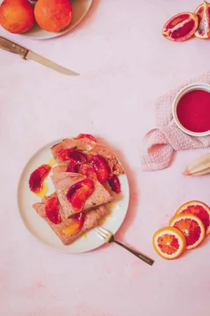 Vegane Crêpes mit Blutorange und Orangenbutter