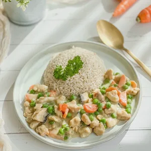 Veganes Hühnerfrikassee