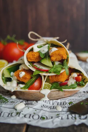 Vischstäbchen Wraps