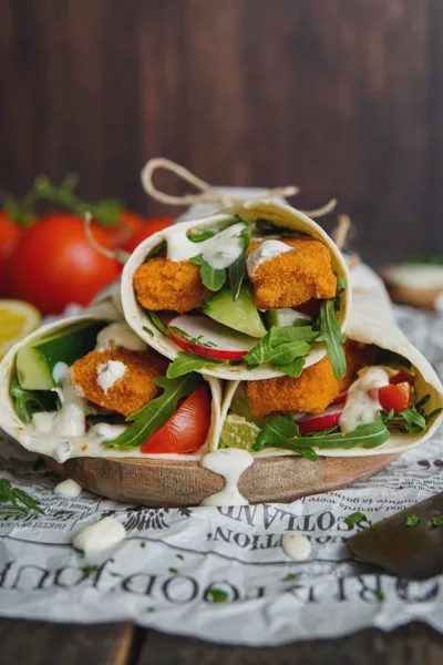 Vischstäbchen Wraps