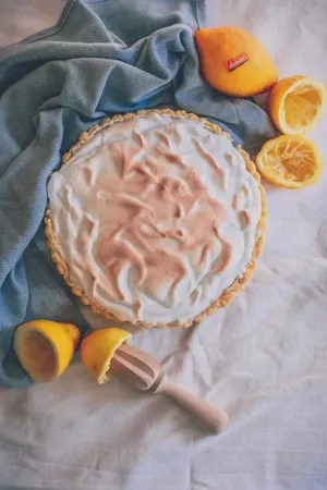 Vegane Zitronentarte mit Baiser