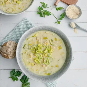 Vegane Käse-Lauch-Suppe