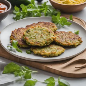 Zucchini Puffer mit Veggie Hack