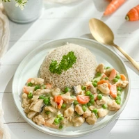 Veganes Hühnerfrikassee
