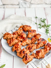 Vegane Barbecue-Spieße aus Seitan