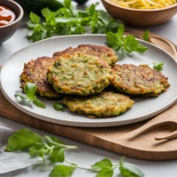 Rezeptbild: Zucchini Puffer mit Veggie Hack